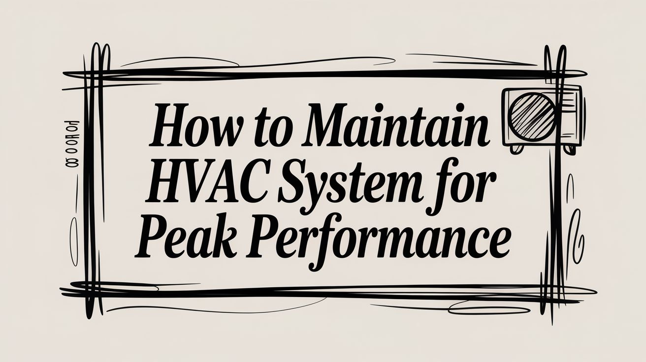 How to Maintain HVAC System for Peak Performance