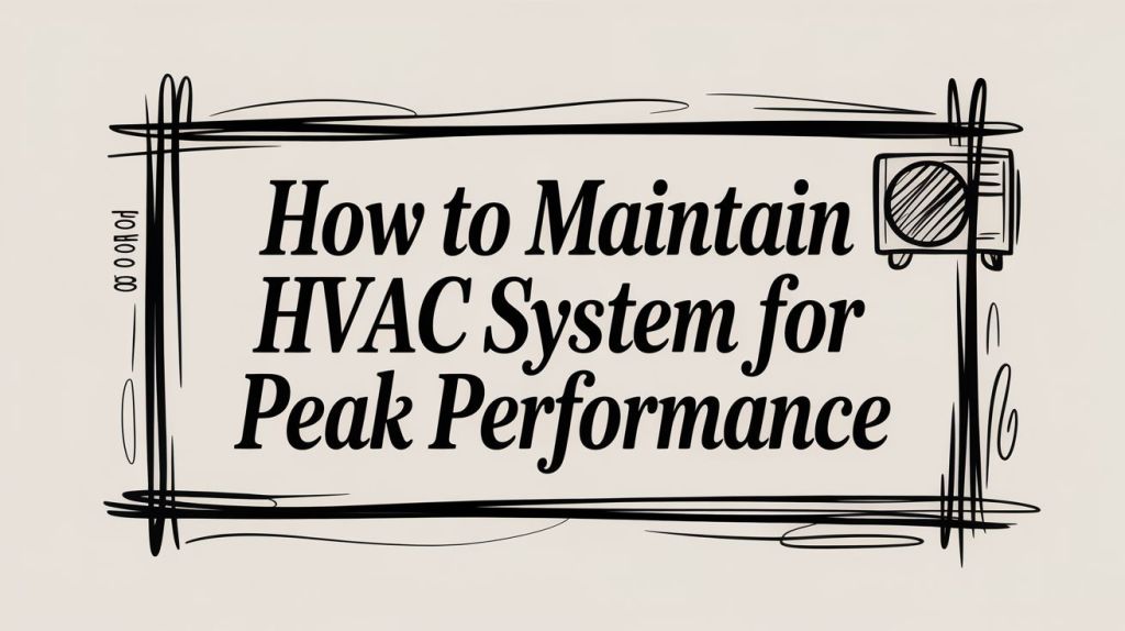 How to Maintain HVAC System for Peak Performance